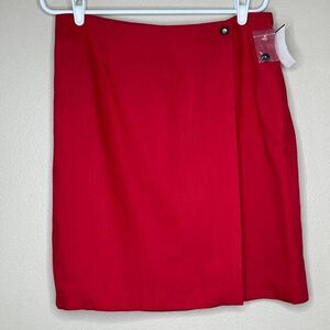Parisian Signature Red Pencil wrap Skirt Professional Office Wear Size‎ 16 NWT